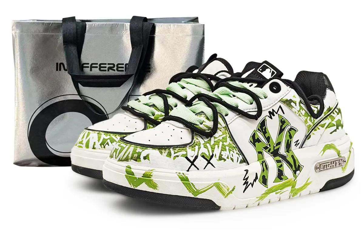 MLB Chunky Liner Abrasion Resistant Low top Skateboard Shoes Unisex White Green