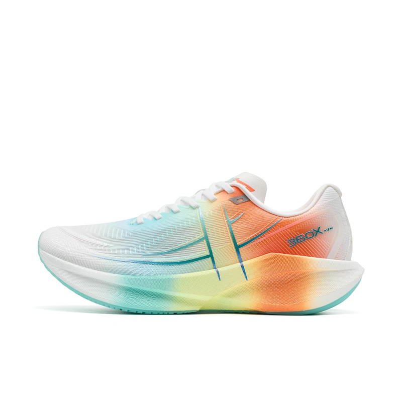 XTEP 360X 2.0 Low top Carbon Plate Marathon Training Running Shoes Men’s White Cyan Orange