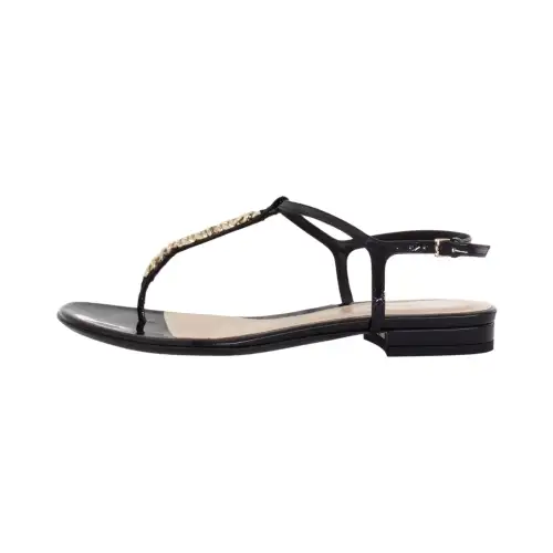 GUCCI Signoria 24 Spring Summer Collection Patent Leather One Strap Sandals 1.5cm Women's Black