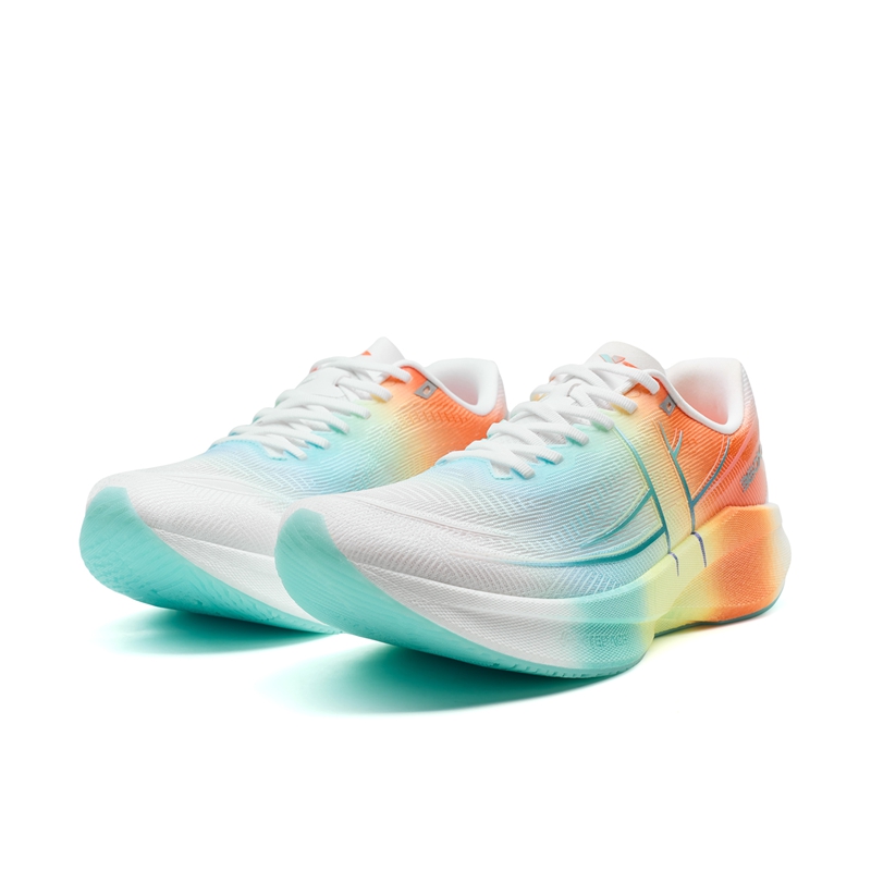 XTEP 360X 2.0 Low top Carbon Plate Marathon Training Running Shoes Men’s White Cyan Orange