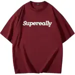 SUPEREALLY T Shirts Unisex Crew Neck Moderate Straight Fit