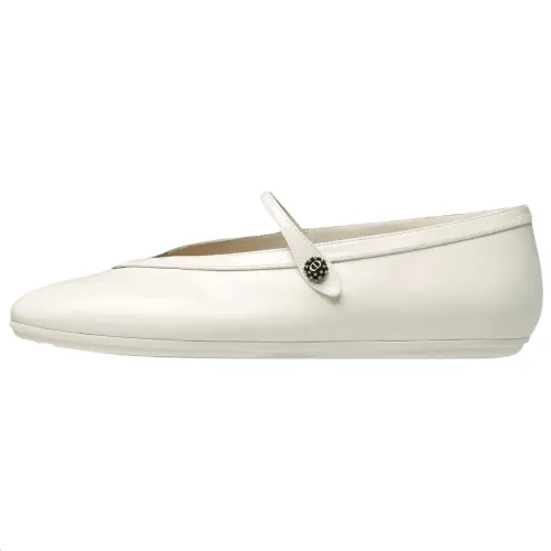 DIOR New Ballet Flat Mary Jane Shoes Women's White