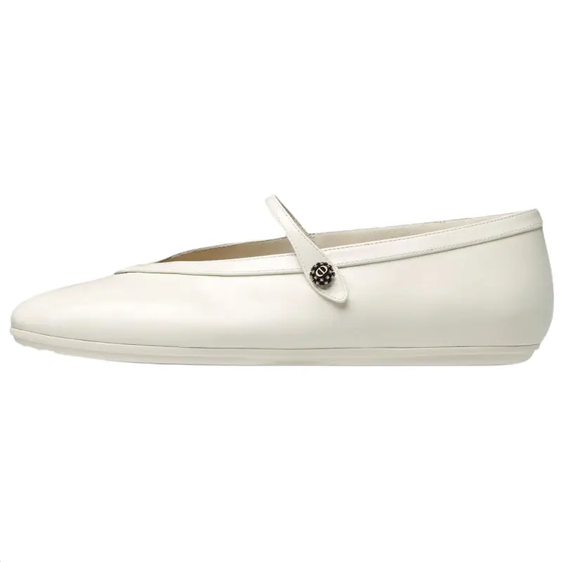 DIOR New Ballet Flat Mary Jane Shoes Women's White