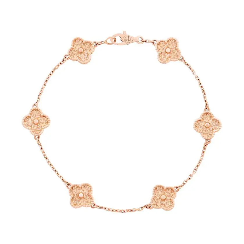 Van Cleef & Arpels Alhambra 18K Gold Bracelets Unisex Rose Gold