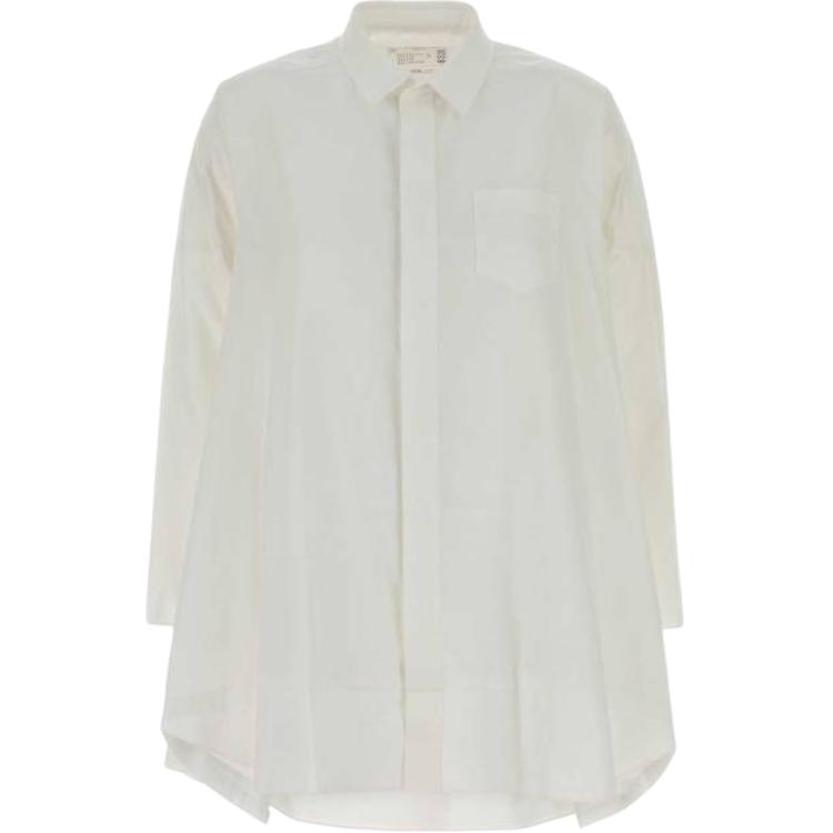 Женская рубашка Sacai White poplin shirt (белая)