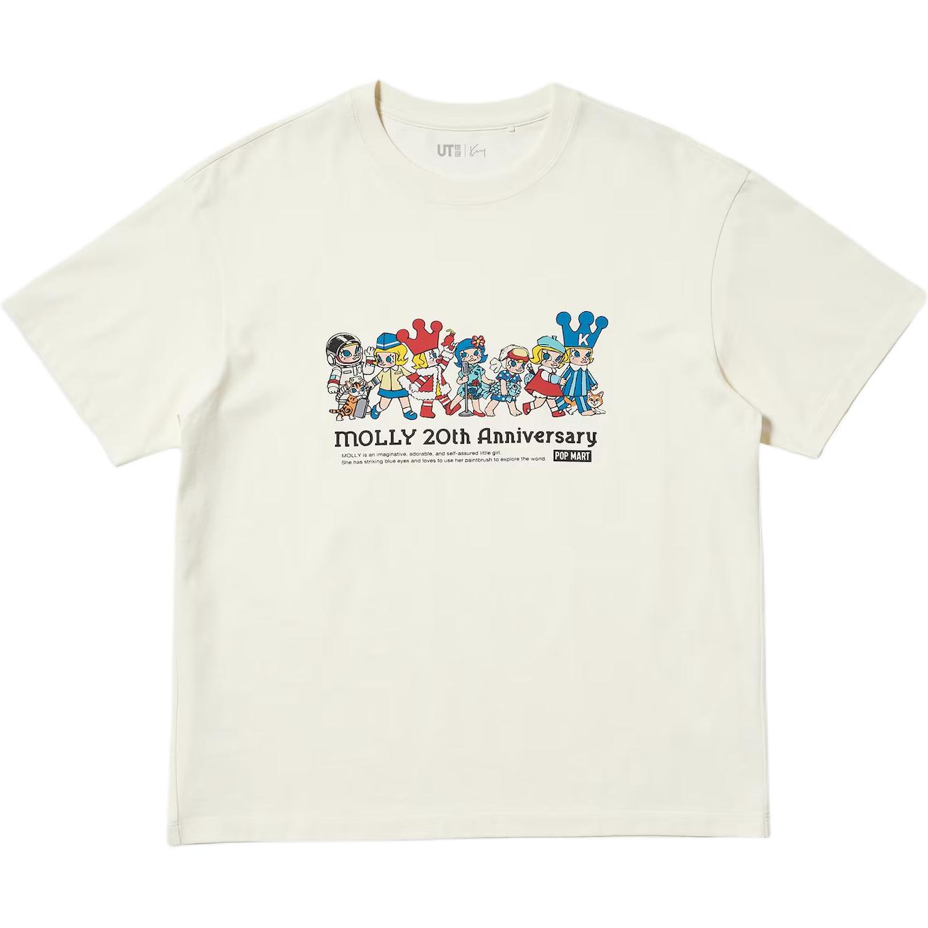 Женская футболка UNIQLO × POP MART (белая)