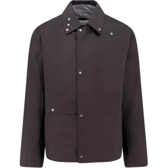 STONE ISLAND Однотонная мужская куртка с длинными рукавами с лацканами
