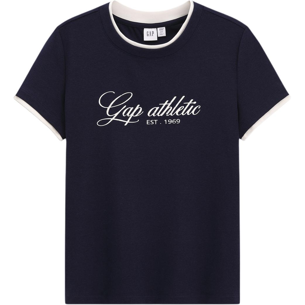 Женская футболка GAP Logo (серые рукава)