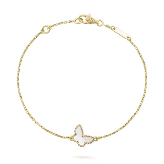 Van Cleef & Arpels Butterflies 18K Gold Mother Of Pearl Bracelets Unisex Gold