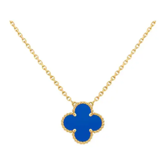 Van Cleef & Arpels 2024-2025 18K Yellow Gold and Agate Vintage Alhambra Pendant necklace