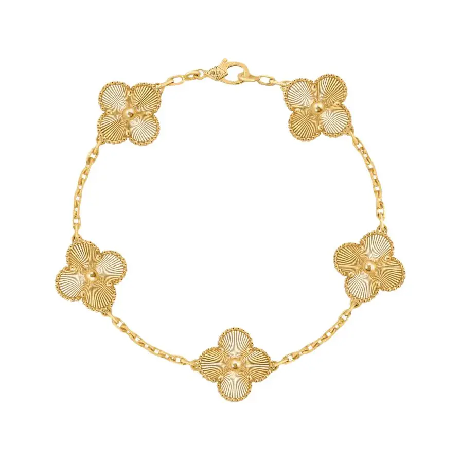 Van Cleef & Arpels Pre Owned 2010s 18K Yellow Gold Alhambra Bracelet
