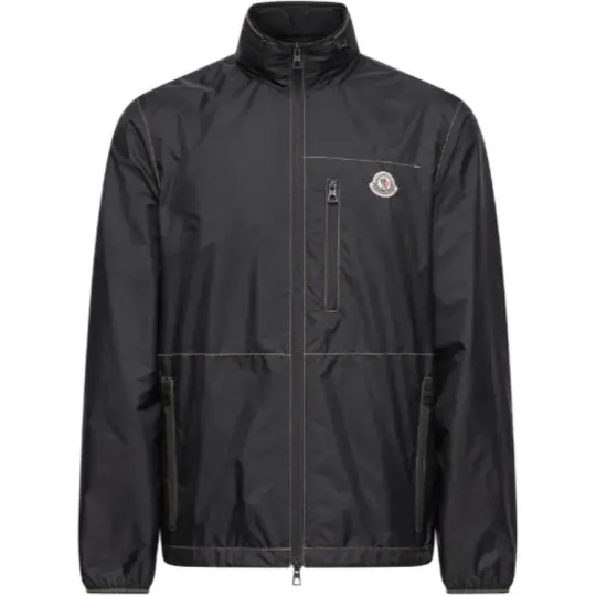Moncler Moncler SS26 логотип стойка воротник молния длинный рукав повседневная походная куртка мужской стиль