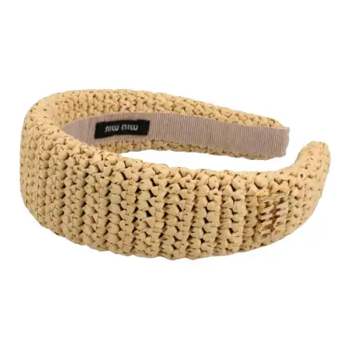 MIU MIU Subject To Official Website Headbands Women's Beige