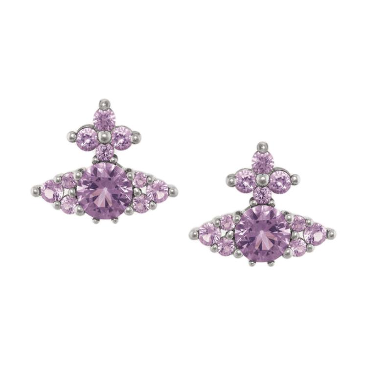 Женские серьги Vivienne Westwood Feodorita (серебристо-фиолетовые)