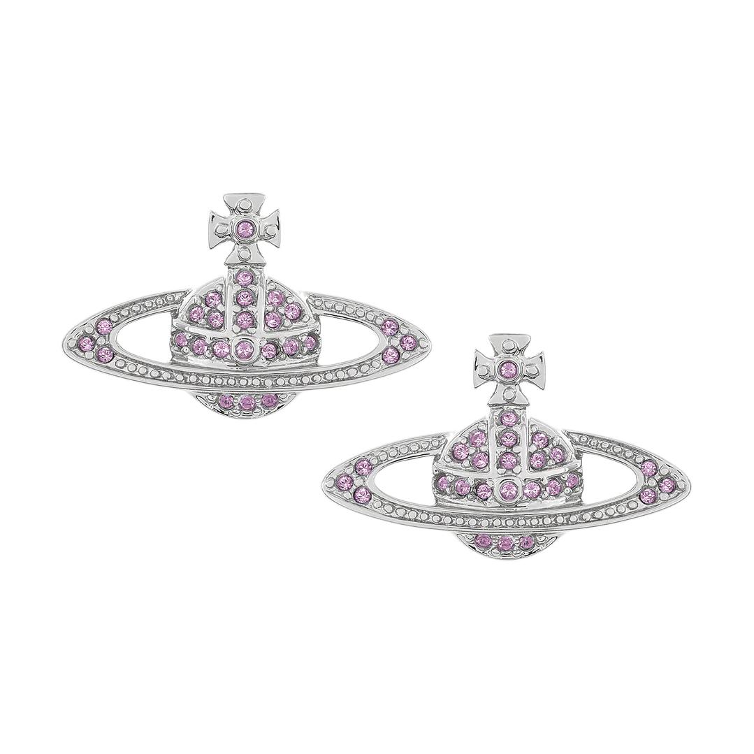 Женские серьги Vivienne Vivienne Westwood Mini Bas Relief (серебряные с фиолетовым)