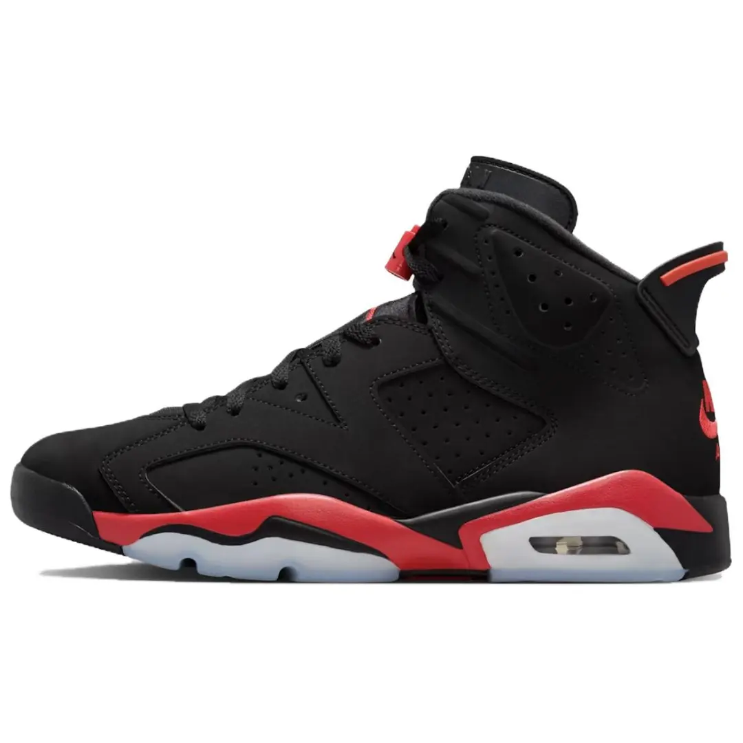 Jordan Air Jordan 6 High top Vintage Basketball Shoes Unisex Black Red