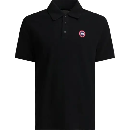 Canada Goose Canada Goose Red Label Badge Мужская рубашка поло с тремя пуговицами и короткими рукавами