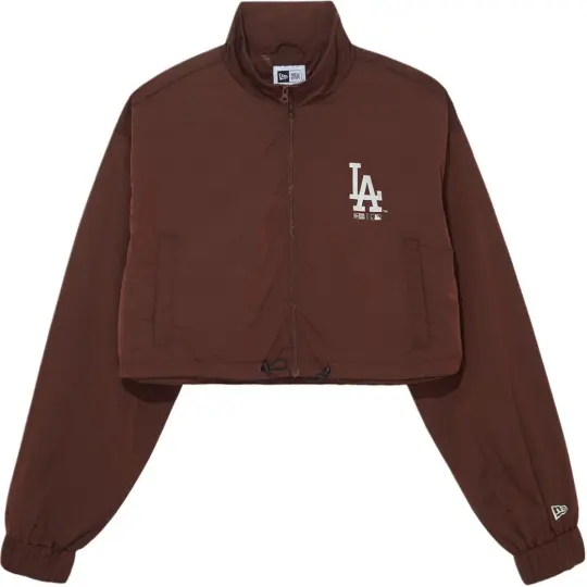 New Era SS26 Urban Adventure Series MLB Los Angeles Dodgers с коротким воротником-стойкой, уличная свободная повседневная женская тканая куртка с завязками на подоле