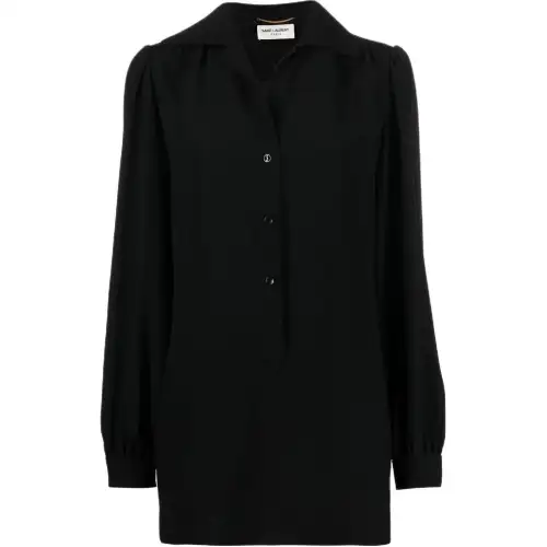 SAINT LAURENT FW22 Long Sleeved Dress Women's Black