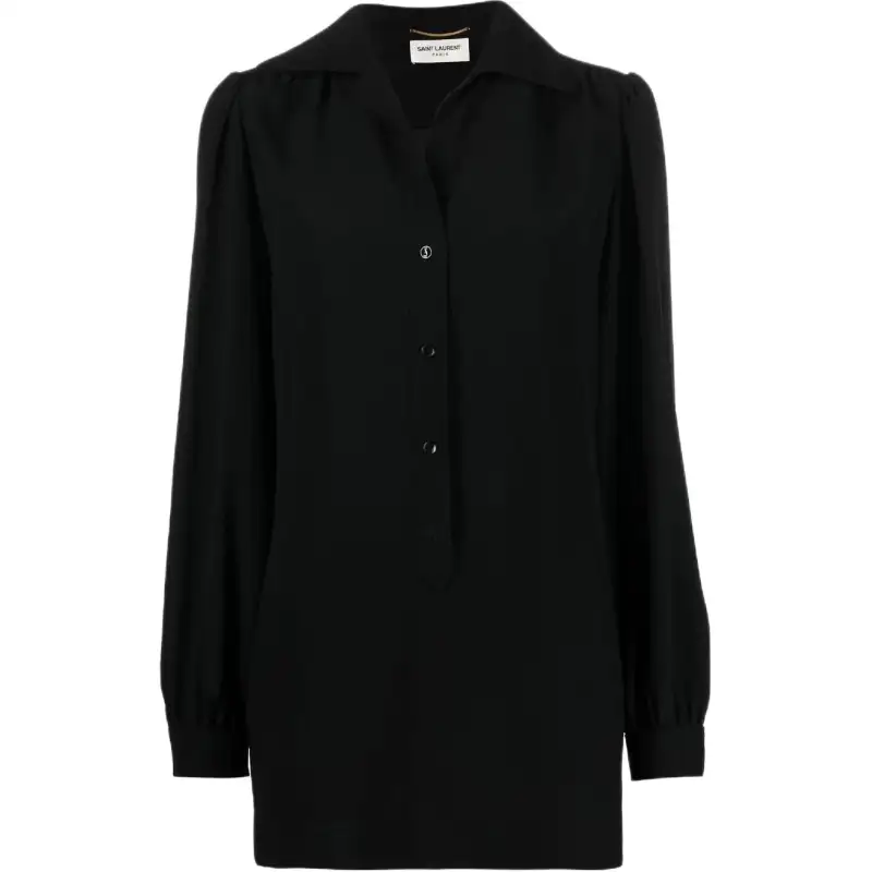 SAINT LAURENT FW22 Long Sleeved Dress Women's Black