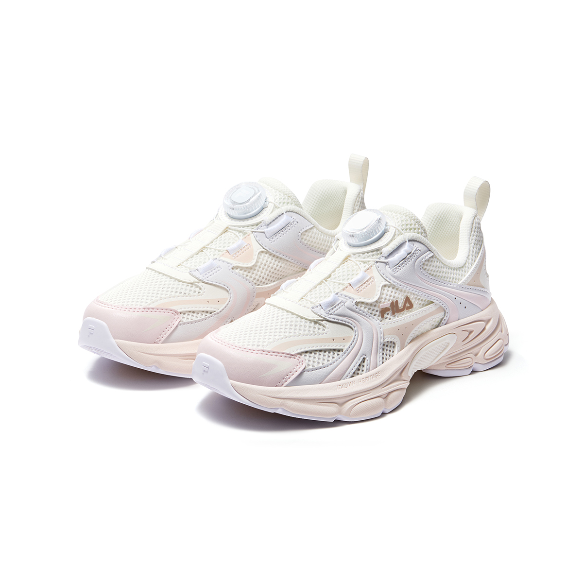 Детские кроссовки Fila KIDSHeritage-FHT 3/PEGASO 3 (бело-розовые) — 黑/太空银/紫 — фото 21