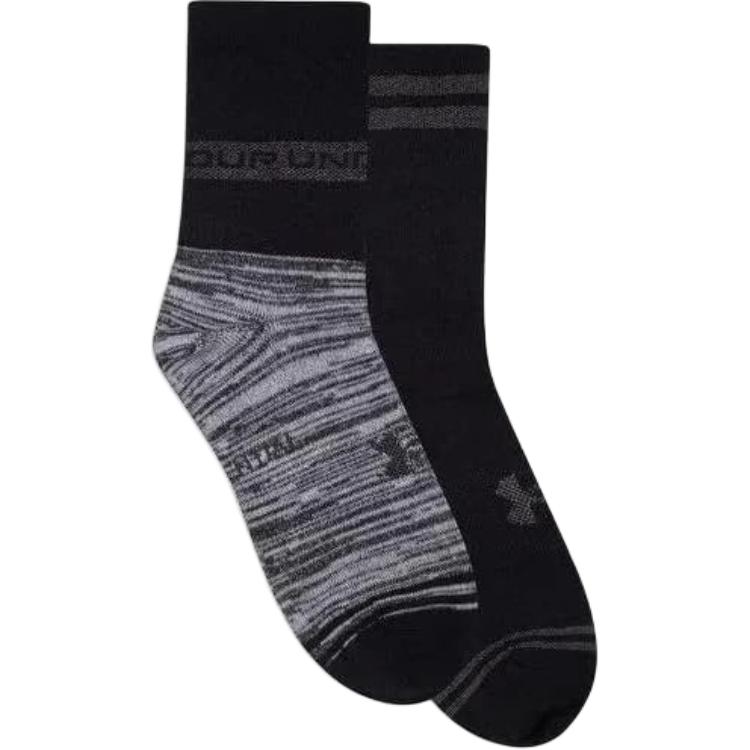 Under Armour Crew Socks Unisex 2 Pack Black