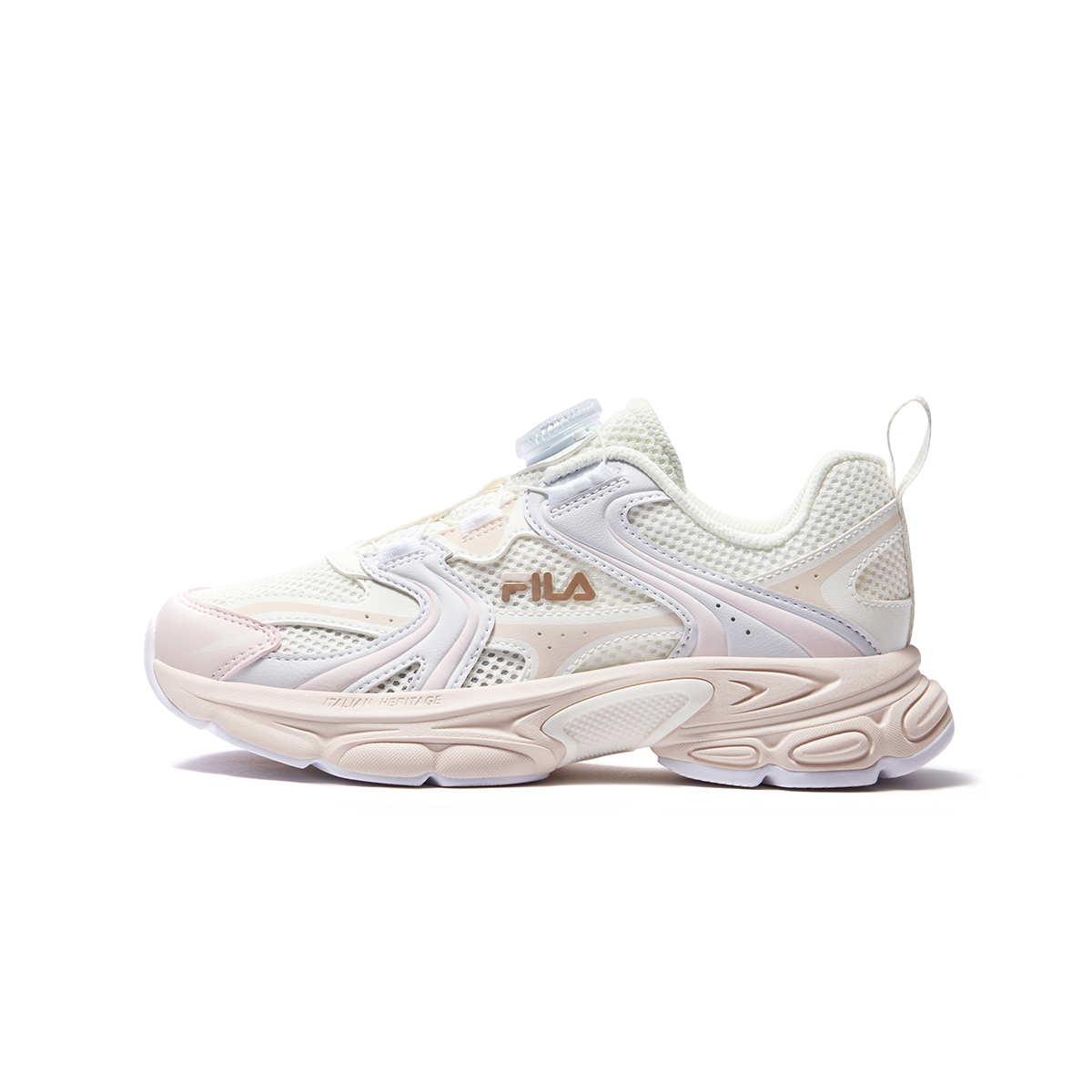 Детские кроссовки Fila KIDSHeritage-FHT 3/PEGASO 3 (бело-розовые) — 黑/太空银/紫 — фото 19