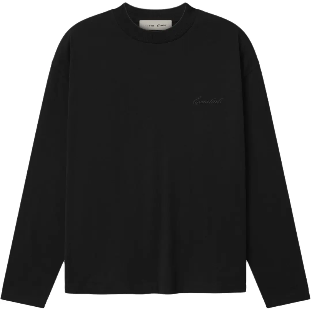 Fear Of God Essentials SS26 CLASSIC FIT LONG SLEEVE T SHIRT VINTAGE BLACK T Shirt Unisex