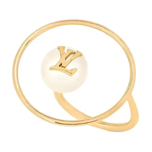 LOUIS VUITTON PEARLS Versatile Resin Metal, Pearl Rings Women's Gold