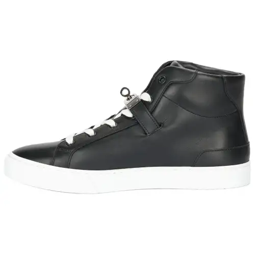 HERMES Daydream Leather High top Skateboard Shoes Men's Black