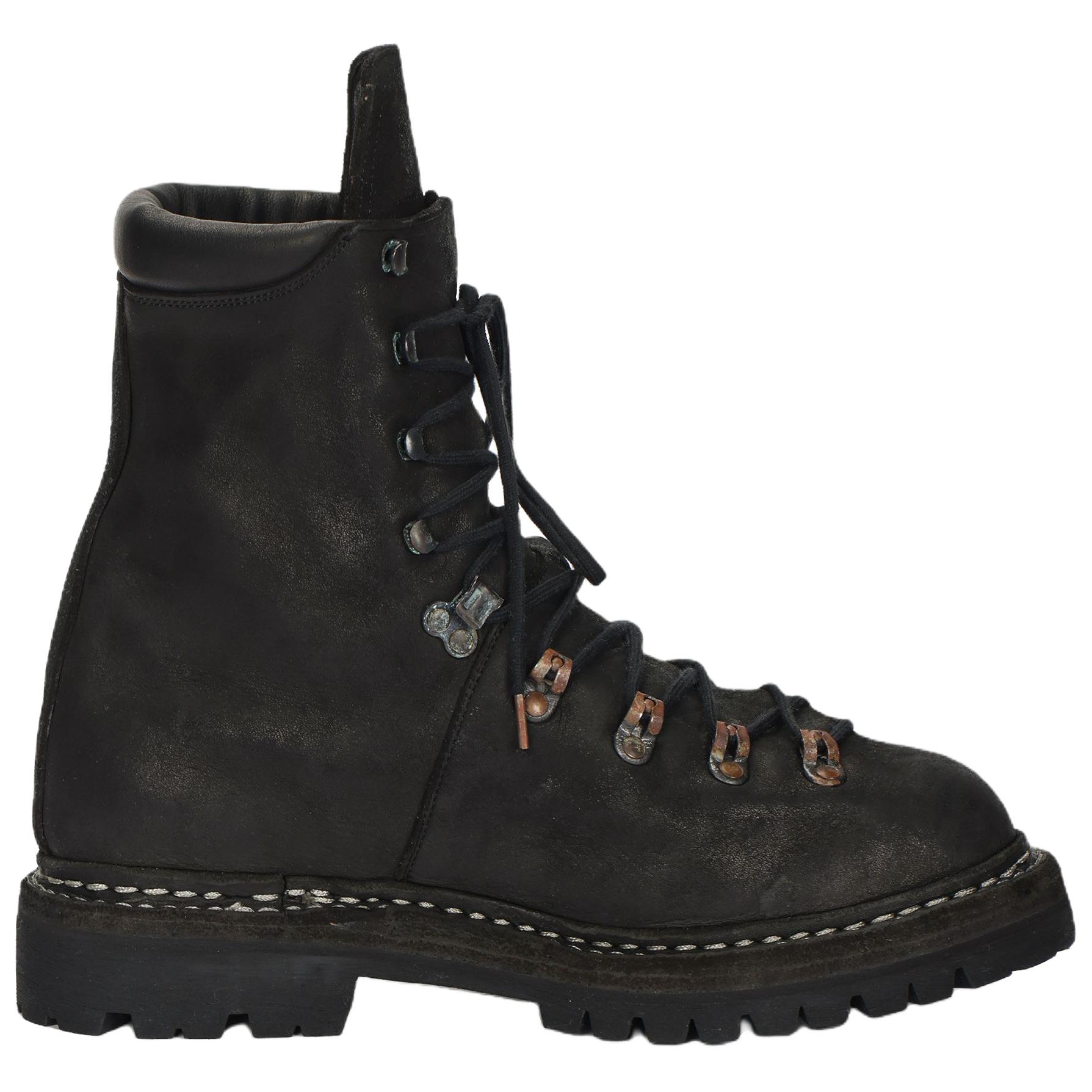GUIDI 20 Hiking Cow Leather Ankle Boots Men's Black