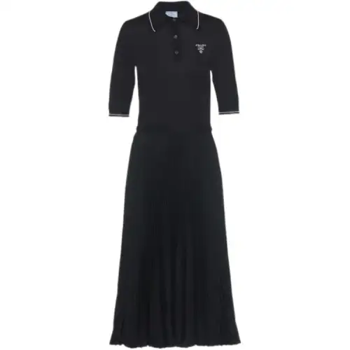 PRADA Short Sleeved Dress Women's Black
