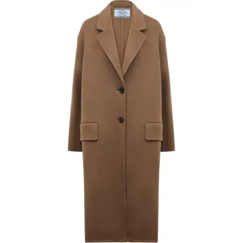 PRADA Coats Women's Camel Lapel Moderate