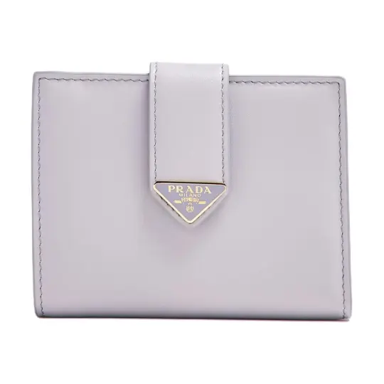 PRADA Leather Wallet Small Women's Wisteria Purple