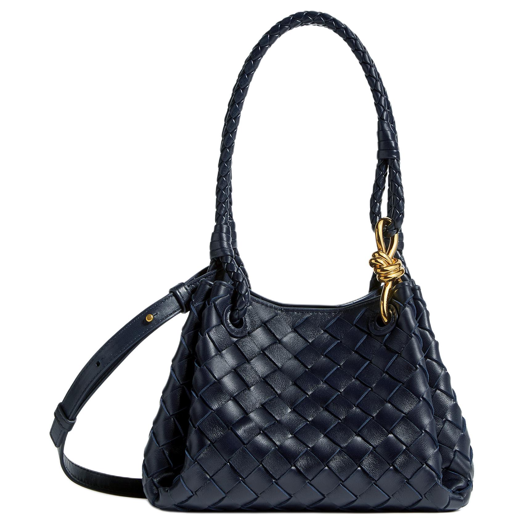 Женская сумка Bottega Veneta Parachute (темно-синяя)