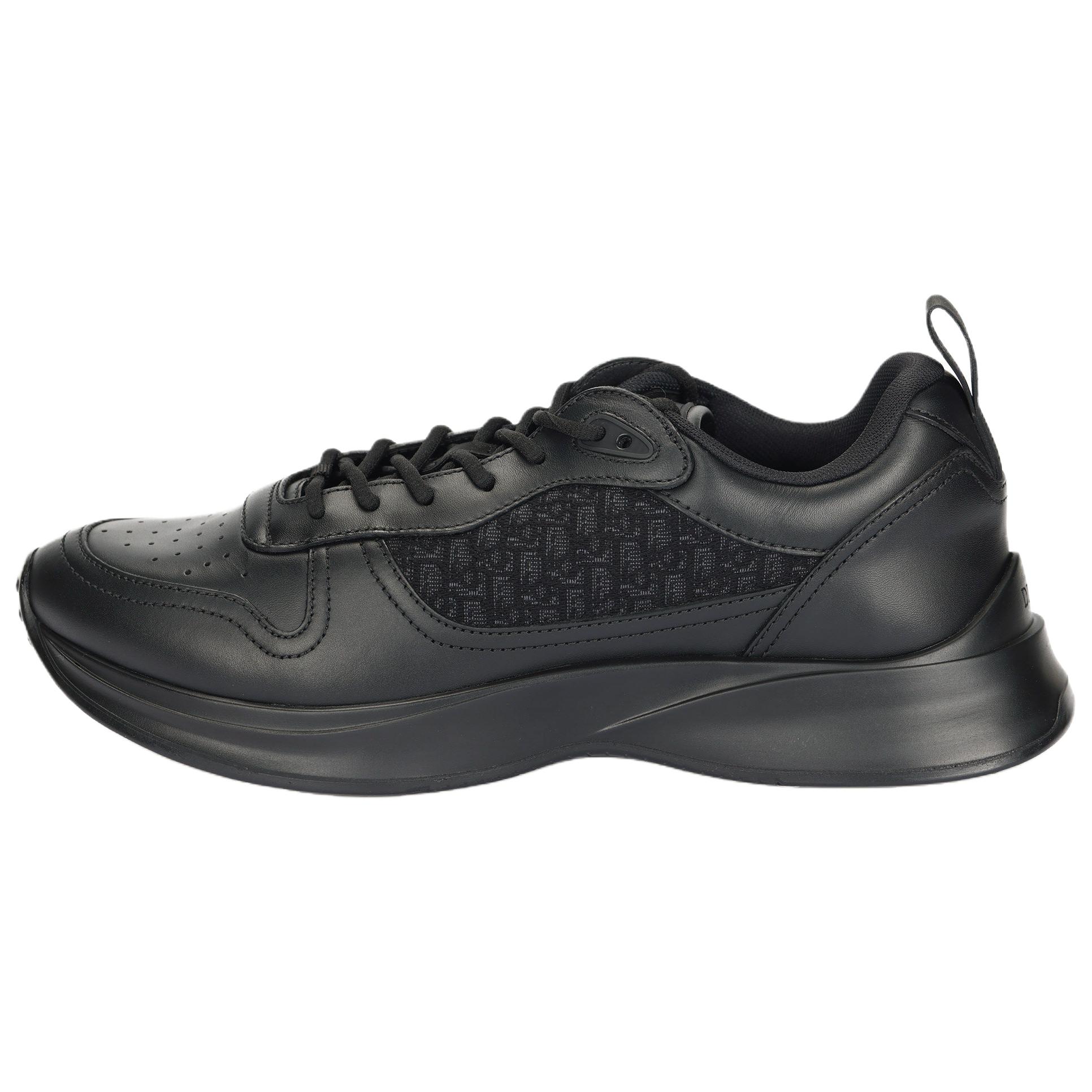 DIOR Dior B25 Leather Round Toe Strappy Flat Heel Low Top Lifestyle Shoes Men's Black