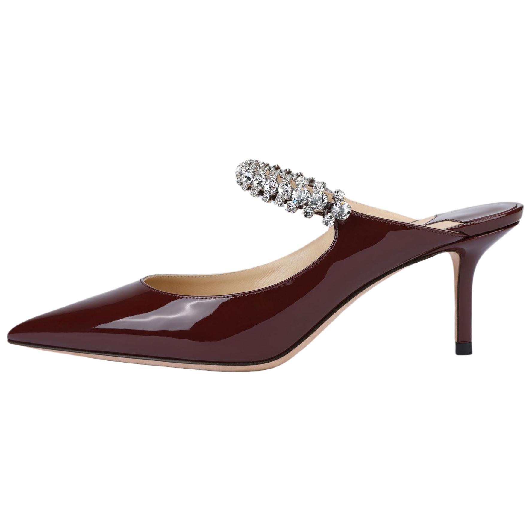 Jimmy Choo Bing slingback slip-on slippers for women, burgundy