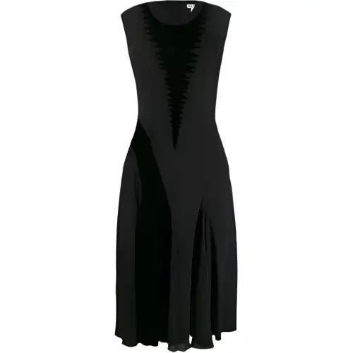 LOEWE Sleeveless Dresses Women's Black Crew Neck Moderate