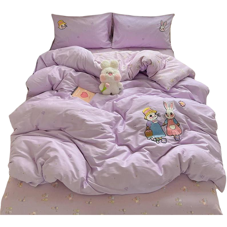 Disney Disney, cotton cartoon set, children's summer duvet, duvet cover, brand sheet, fresh bedspread, 4 piece set