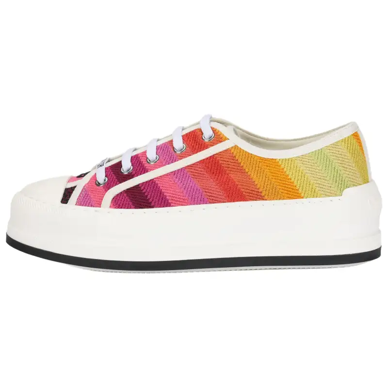 DIOR Miss Dior Walk'n Low top Canvas Shoes Women's Pink Yellow