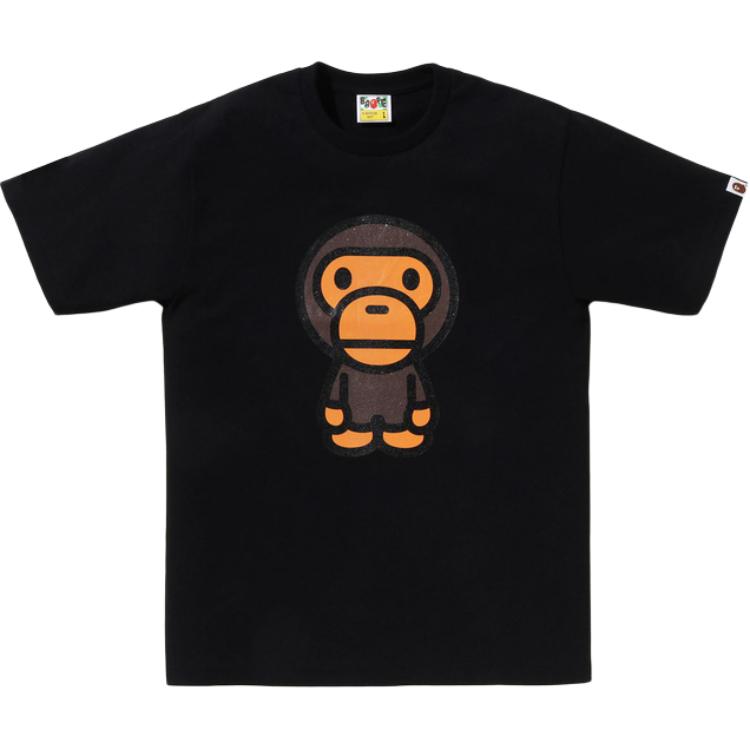 Мужская футболка A BATHING APE Baby Milo (черная)