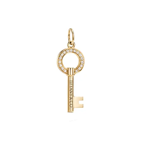 TIFFANY & CO. Keys 18K Gold Diamond Pendants Unisex