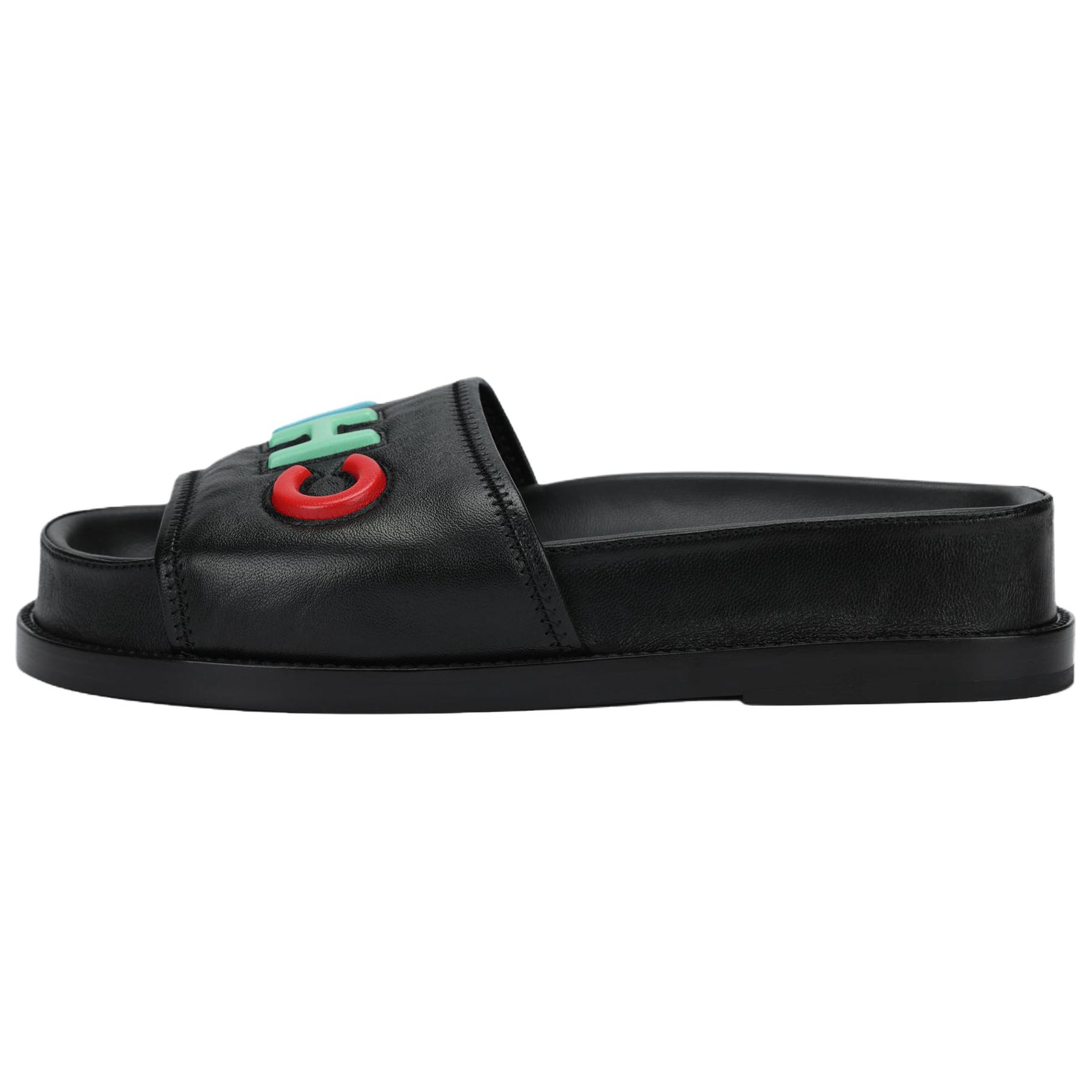CHANEL Chanel, black slippers, with your logo imprint