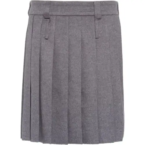 MIU MIU Pleated Wool velour Skirt