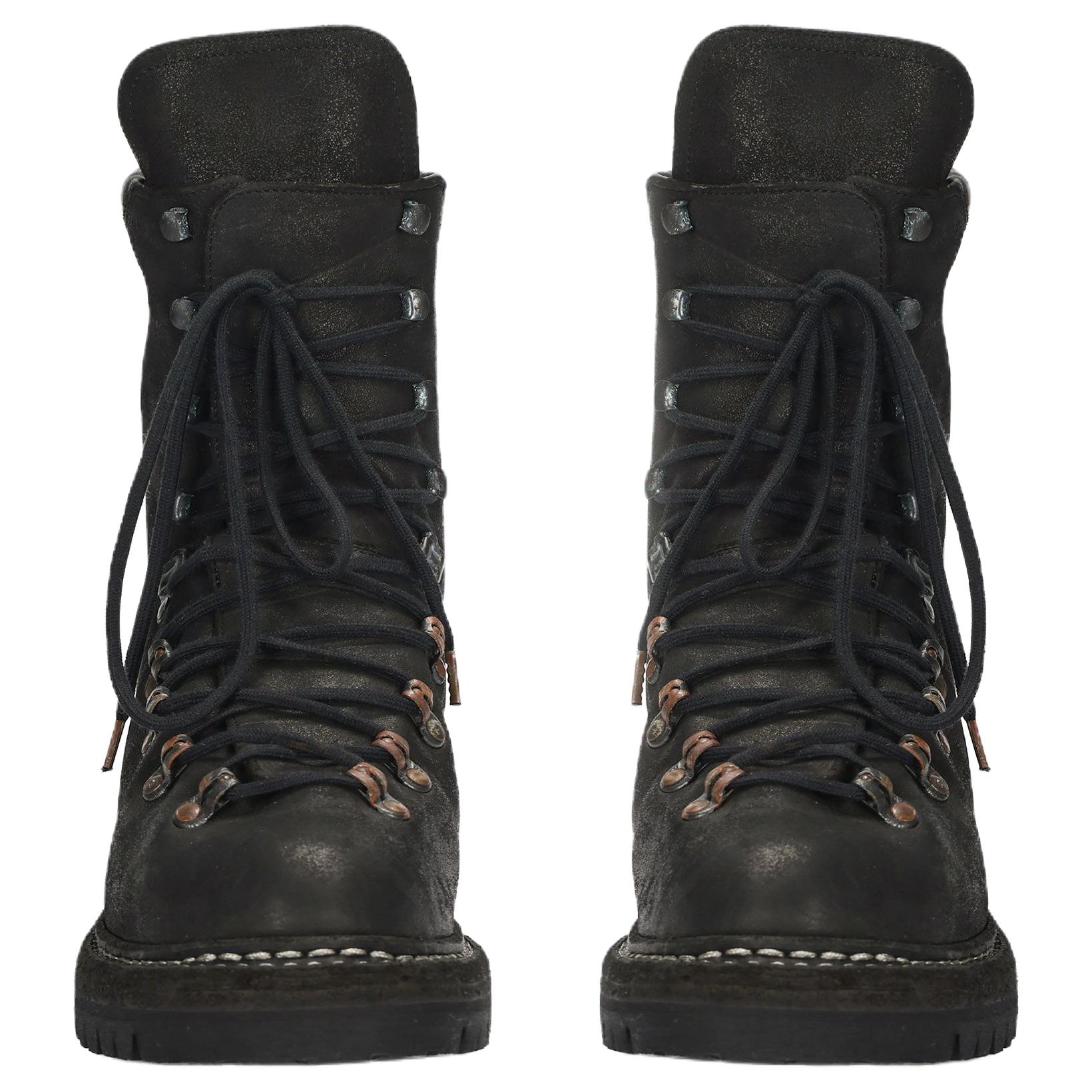 GUIDI 20 Hiking Cow Leather Ankle Boots Men's Black