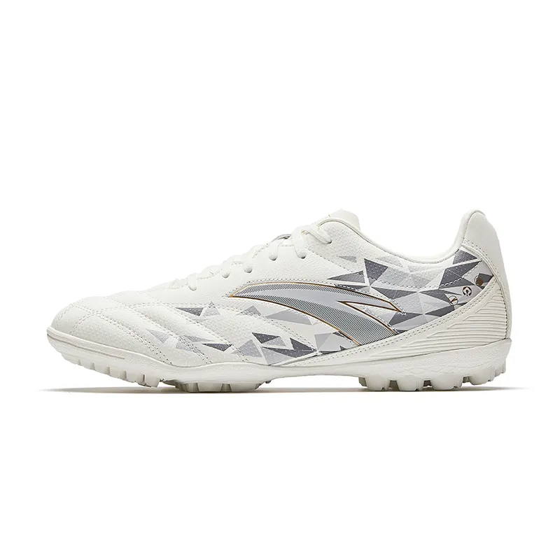 Anta Synthetic Leather Soccer Shoes Men's Ivory White