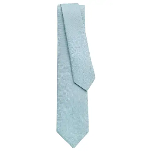 HERMES New H Jacquard Ties Men's Light Blue