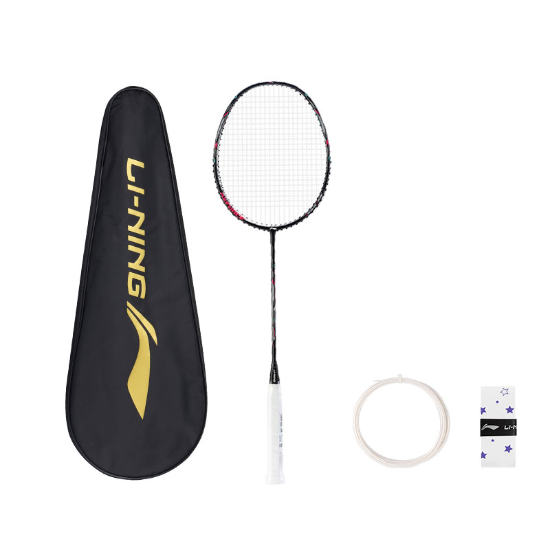 LiNing Full Carbon Badminton Rackets Offensive Type Heavy Head, Stiff Shaft Entry level 4U/G5 5U/G6 Black