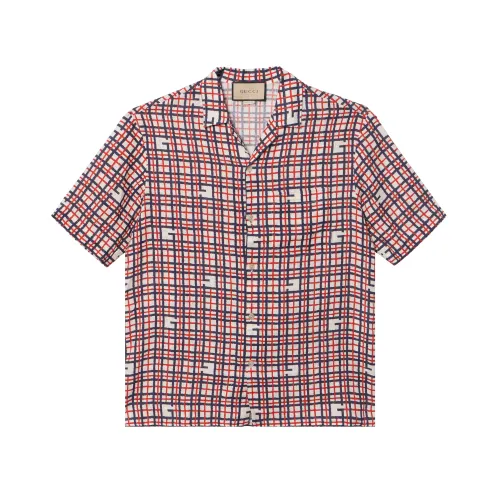 GUCCI Shirts Men's Multicolor Cuban Collar Moderate Other