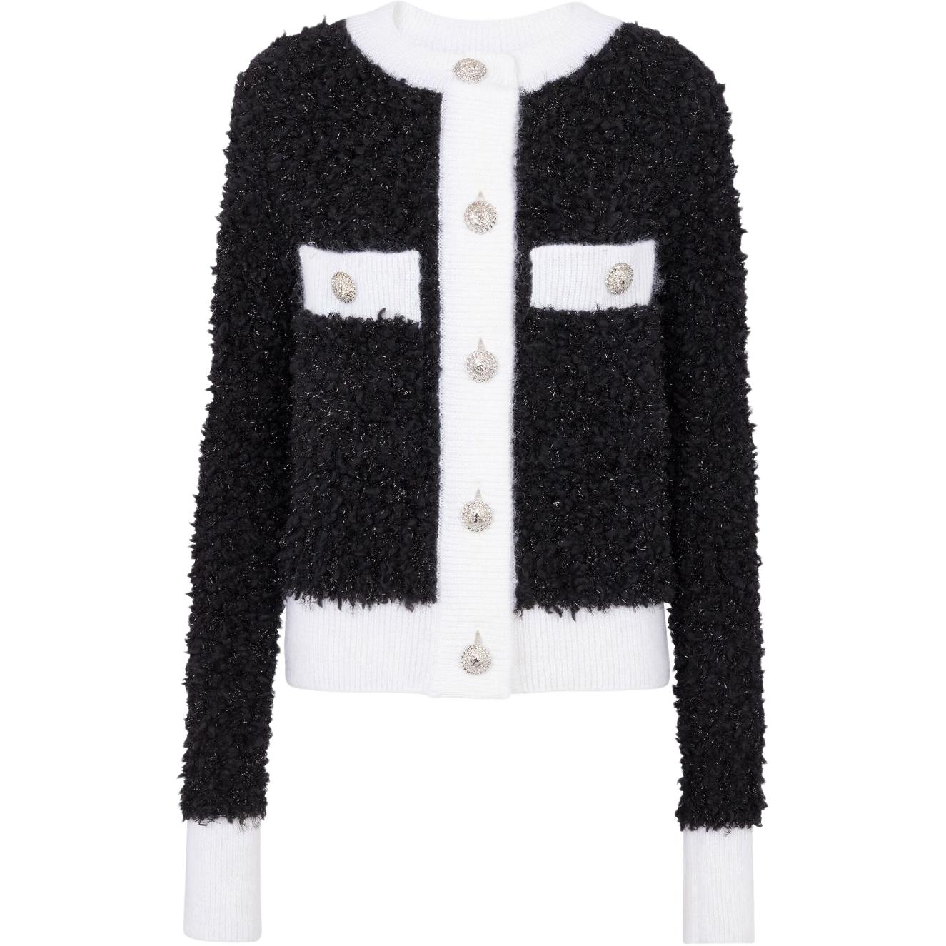 Женский кардиган BALMAIN FW23 (черно-белый)